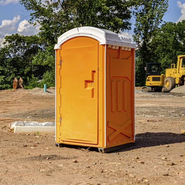 how often are the portable restrooms cleaned and serviced during a rental period in Cleary